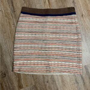 Milly • Cotton Striped Straight Pencil Mini Skirt